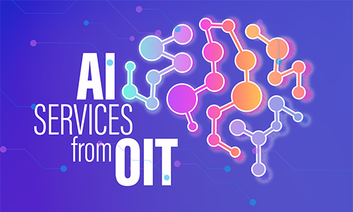 AI Services from OIT, image of connected lines making up a brain.