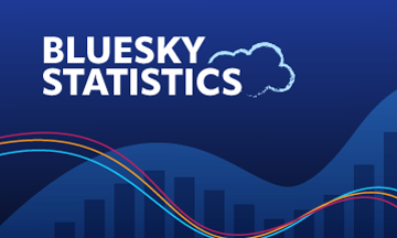 BlueSky Statistics, logo on blue background