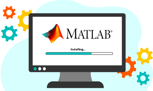 MATLAB, image of software uploading on a monitor