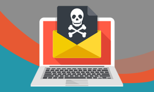 Skull and crossbones email and laptop