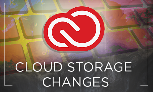 Adobe Creative Cloud Logo, text, Cloud storage changes.