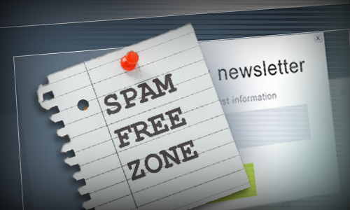 note with Spam Free Zone text