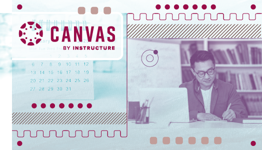 Canvas Course Shells, professor writing at desk.