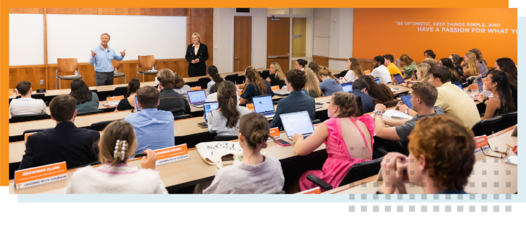Lecture hall filled with students