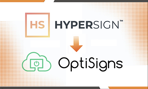 Hypersign with arrow pointing to Optisigns