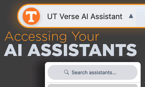 UT Verse AI Assistant, Accessing Your AI Assistants, Search assistants.