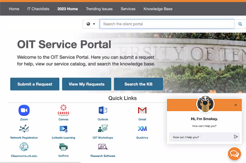 OIT Service Portal Webpage