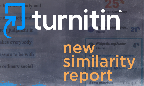 Turnitin logo; text: new similarity report