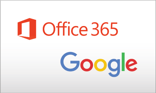 Office 365 and Google logos