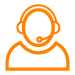 support icon in orange outline